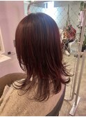 骨格補正ウルフカット＋チェリーピンク♪