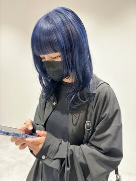 モリオフロムロンドン 大宮店(morio from London) 【坪井】ケアブリーチ ×ネイビーブルー