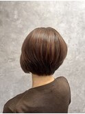 ピンクベージュ×ショート