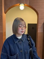 チャプター 問屋町(chapter) ケアブリーチホワイトミルクティーグレージュカラーボブ韓国ヘア