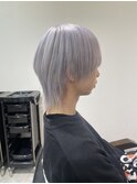 メンズブリーチ ホワイトカラー ウルフカット