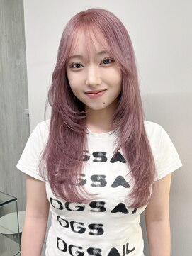 ソル バロール 表参道(SOL .valor) ハイトーンカラーブロンドミルクティーベージュ顔周りレイヤー◆