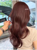 ◎ブリーチなし暖色カラーで透明感!大人可愛いピンクブラウン
