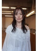 長めバング/フェイスレイヤー/ラベンダーブラウン