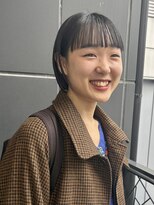 ビファインクーアヴェダ(Be fine coo AVEDA)&nbsp;黒髪　ワイドバング　パッツっとボブ/