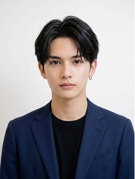 バーシャミ 博多(Baciami) 韓国風×黒髪ニュアンスセンターパート