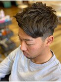スリークショート×サイドシェーブ[ハイライトカラー/髪質改善]