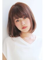 エインアンリー 表参道(AIN.ANLY.)&nbsp;顔周り小顔カットボブルフ☆ハイライトカラーピンクベージュ