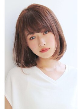 エインアンリー 表参道(AIN.ANLY.) 顔周り小顔カットボブルフ☆ハイライトカラーピンクベージュ