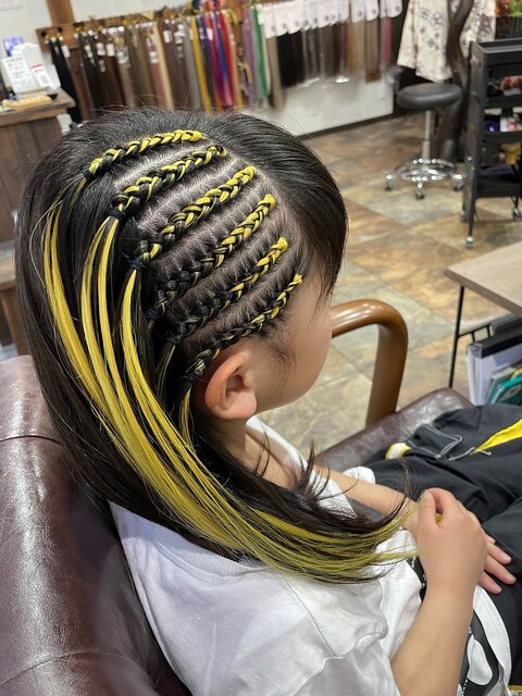 kids cornrow シンプル