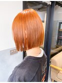 【EIGHT 池袋】オレンジカラー×ミニボブ