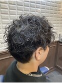 パーマ風癖毛スタイル