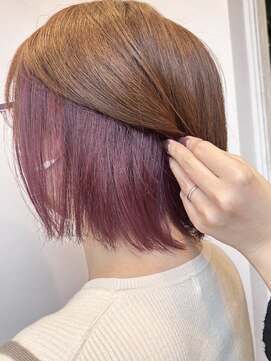 アルファ(Hair Salon alpha) 【大人可愛い】ショート×インナーカラー　ピンクバイオレット