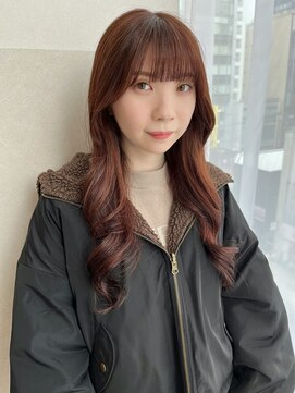 ジーナ 札幌(Zina) ピンクブラウン×顔まわりカット