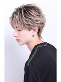 ミルクティーベージュ　バレイヤージュ　フェザーショート