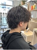 メンズカットツイストスパイラルパーマニュアンスパーマショート