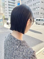 オーガニック アトリエ 大宮(organic+atelier)&nbsp;20代30代透明感暗髪アッシュブルーグレージュ丸みボブ