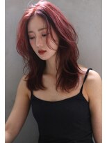 ブラン 天王寺(Blanc)&nbsp;【Blanc】レイヤーカット＿ピンクカラー＿韓国ヘアs