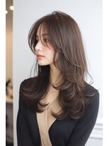 ノイエ 原宿 北参道(NoIE)&nbsp;ハッシュカットミディアムレイヤーダークグレーバタフライカット