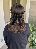 お呼ばれハーフアップアレンジ♪