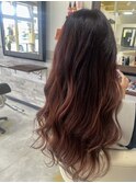 【HAIR lala+】#レッド系#ブリーチなし#ハイトーン#ツヤ