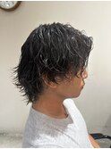 名駅 メンズ サーフカール 襟足外ハネウルフ