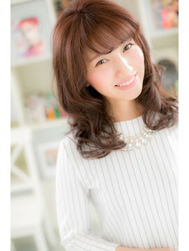 シュ シュ ヘア 本厚木店(Chou Chou hair) ふわ艶カールの黒髪セミディa☆