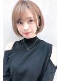 【to/na】宮崎えりな 20代30代40代小顔ひし形オリーブカラーボブ