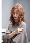 大人かわいい前髪セシルカットココアブラウンフリンジウェーブ