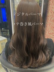 大きめカールのコテ巻き風パーマ【原口真実歌】