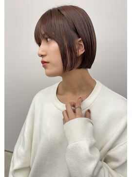 サンド 鹿児島中央(sand) @ayumi_sand 顎ラインボブ レッドブラウン イメチェン