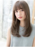 グレイアッシュ黒髪前下がりエアストレートh2越谷20代30代40代