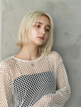 エースハバナ 渋谷(1 HAVANA) 大人かわいい/20代30代/バングカット/ホワイトブロンド