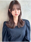 くびれヘア/レイヤー/顔まわり/サイドバング/こなれミディ