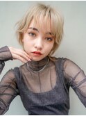 【GEEKS渋谷】ショートウルフ/ナチュラルブロンド/春夏ヘア/小顔