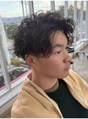 甲府昭和町波巻きパーマツイストスパイラルパーマセンターパート