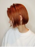 小顔オレンジボブ