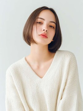 トクテ 高円寺(tokute) くびレイヤーエモージュ前髪モテベージュレイヤーミディ/高円寺