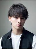 メンズマッシュウルフカット波巻きツイストスパイラルパーマ