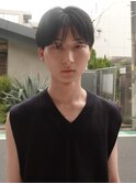 メンズボブウルフメンズミディアムレイヤーカットメンズウルフ