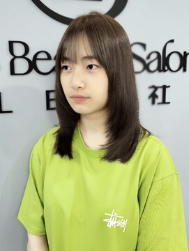 エルビービューティーサロン(LB Beauty Salon) ミディアムレイヤー×オリーブベージュ★ハッシュカット/池袋駅