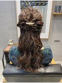 ふんわりハーフアップ