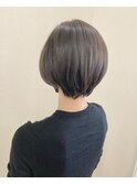 モカブラウン_マロンベージュ Aラインボブ かきあげ