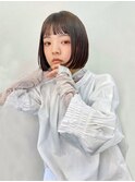 オン眉バング/短めの前髪/ぷつっとボブ/暗髪
