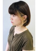 インナーカラーでイヤリング