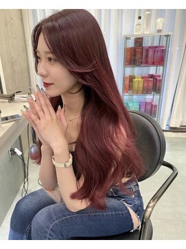 リリー(Lilley) 【lilley内堀】天神韓国ヘア/ワインレッド/顔まわり
