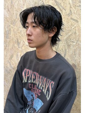 ペリドット(PERIDOT) センターパートメンズミディアムウルフ