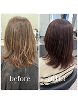 ガルボヘアー 桟橋店(garbo hair)&nbsp;艶カラー　ラベンダー　トリートメント　ボリュームダウン