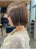 美髪矯正で作るボブ 髪質改善カラー ミニボブ 表参道