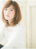 mod's天神/透明感カラー斜めバング毛先パーマ小顔ウルフカットa
